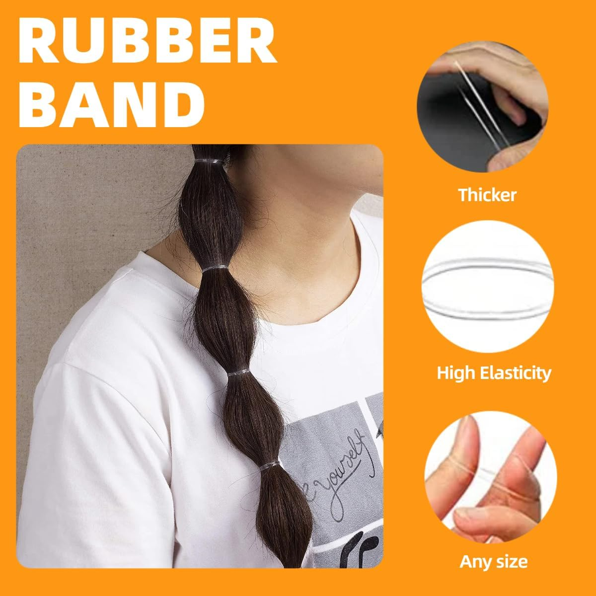 Hair Pins, Black, U-Shaped, Hair Pins, Small Bobby Pins Set with 100 Transparent Rubber Bands and Storage Box, Multiple Sizes, Suitable for Many Occasions image number 2