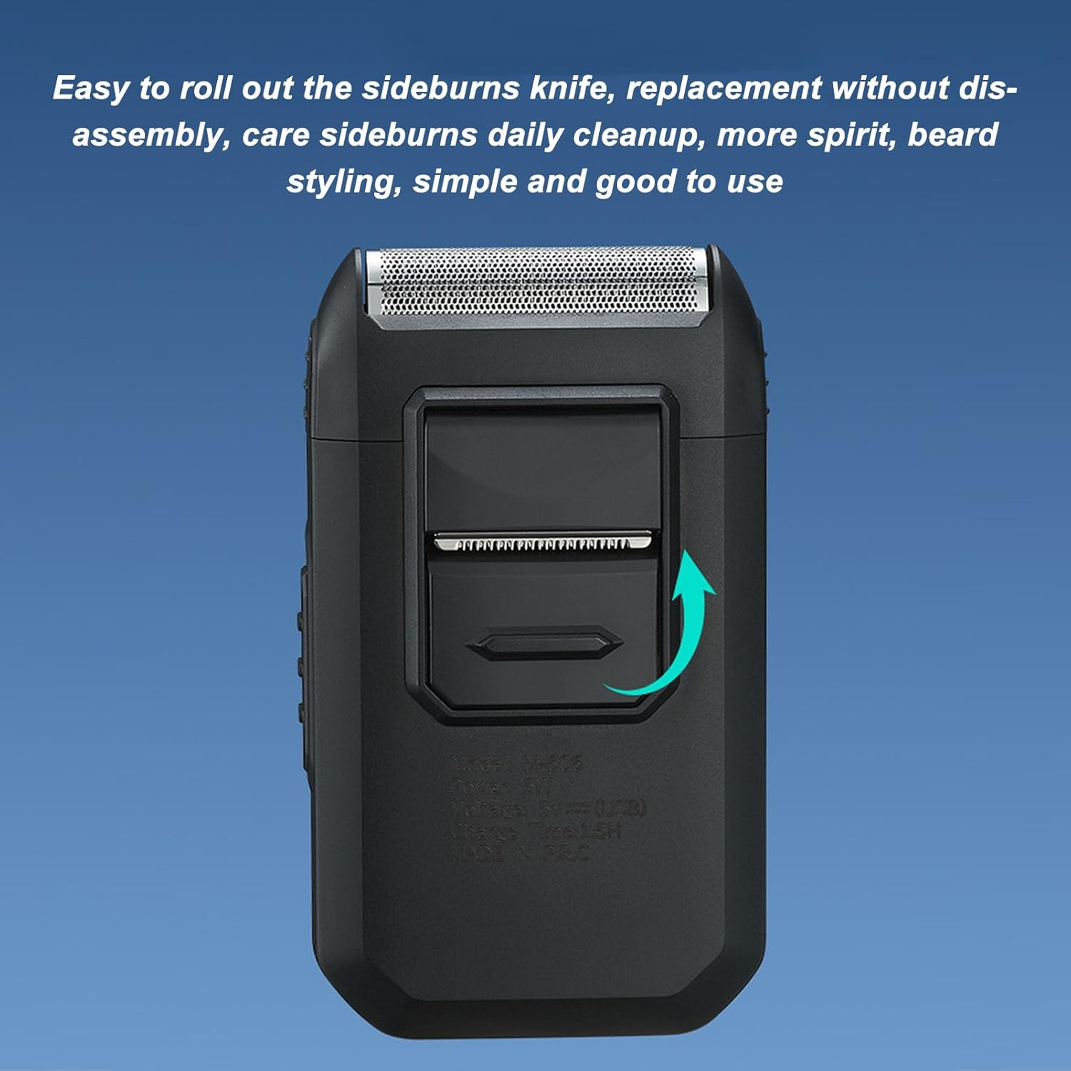 Electricfor Men, 2 in 1 Waterproof Foil Shaver, Portable Beard Trimmer, Cordless Rechargeable with up Trimmer, Wet & Dry Shave & USB Charging, M607 image number 1