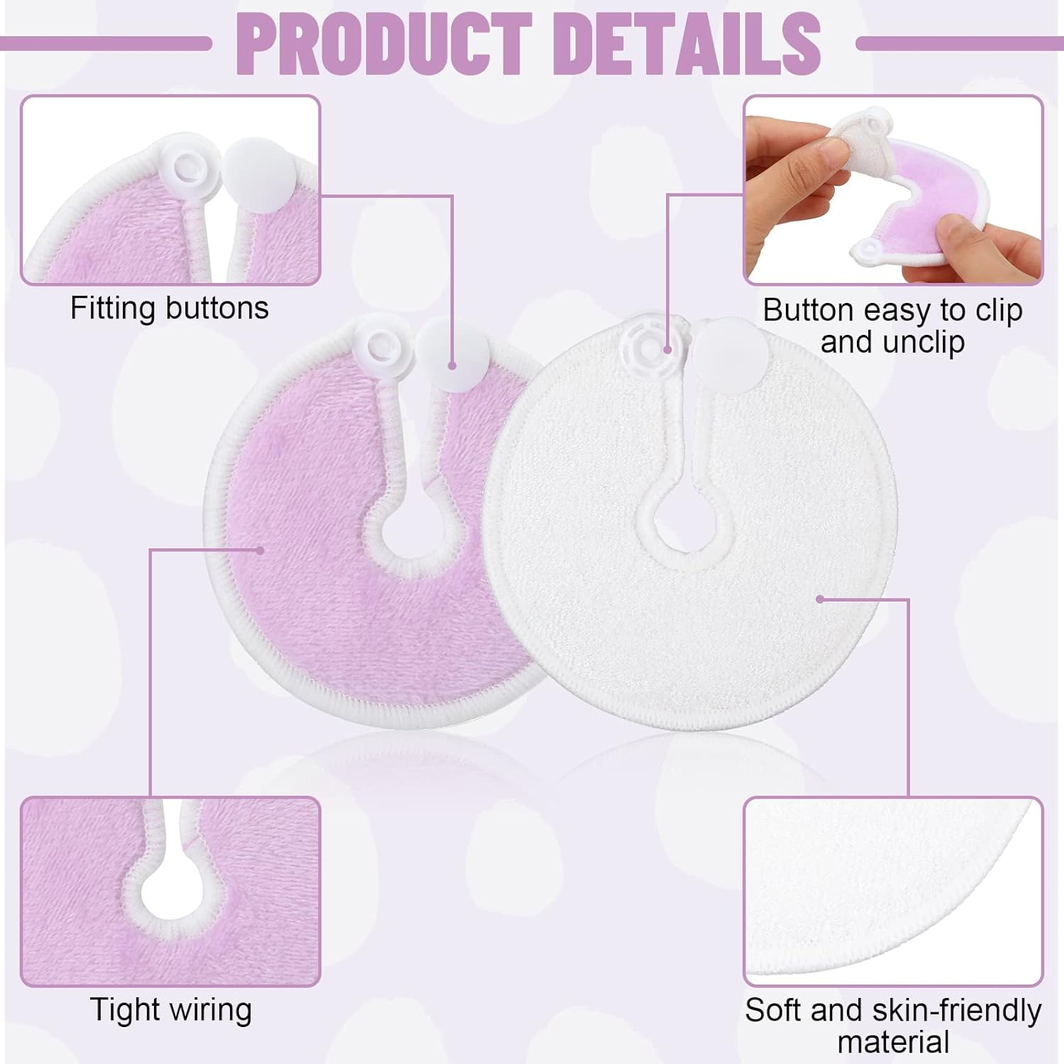 Estune 56 Packs Gtube Button Covers Feeding Tube Supplies Soft Feeding Tube Holder Peg Tube Supplies Absorbent Gtube Pads Holder G Tube Button Pads Cotton Pads for Nursing Care image number 4