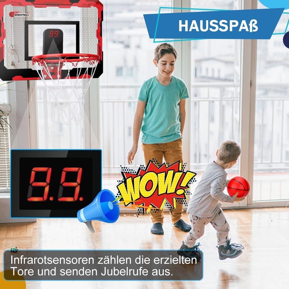 Mini Basketballkorb Basketball Reifen F&uuml;r Kinder Erwachsene, &Uuml;ber T&uuml;r Basketball Reifen Mit 3 Gummib&auml;llen, Sport Party Gunsten F&uuml;r Home Office T&uuml;rwand, Geschenk F&uuml;r Jungen M&auml;dchen