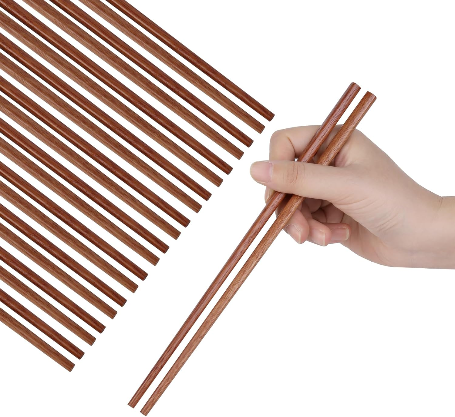 Donxote Wooden Chopsticks, 9.84 Inch Reusable Natural Healthy Chopsticks, Asian Classic Style for Dining Room, Kitchen, Japanese Noodles, Korea Gourmet, Set of 10 Pairs image number 6