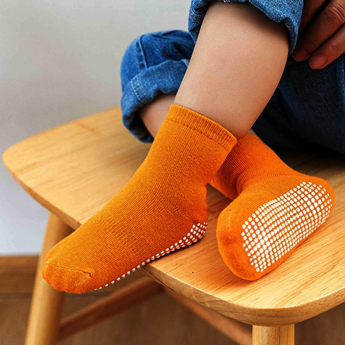 14 Pairs Baby Non Slip Toddler Socks, Soft Cotton Kid Crew Socks for 6-12 Months/1-3/3-5/ Years Old Boys Girls Kids Children Breathable Infant Ankle Socks with Grips for Baby Boy Girl image number 3