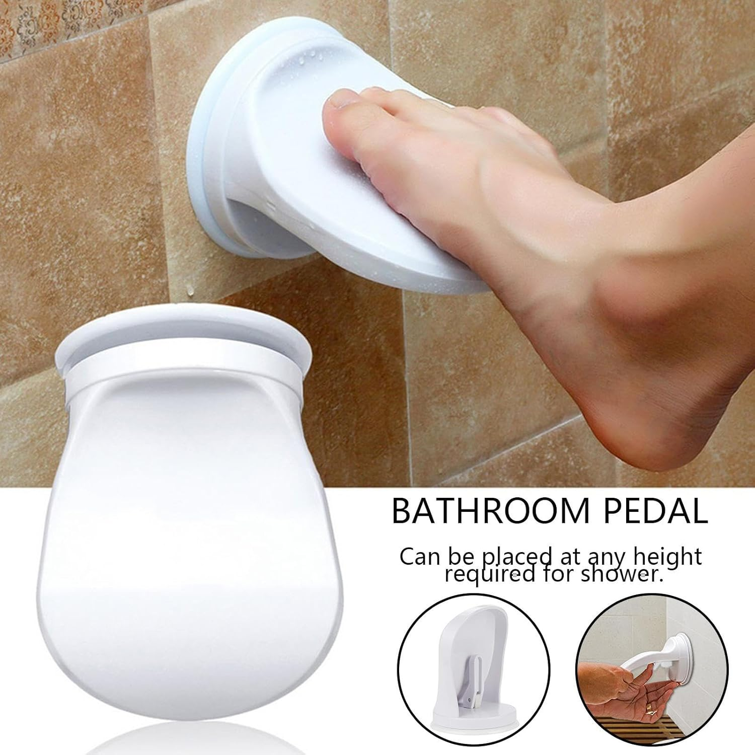 Footrest Stand for Shower | Shower Foot Rest Stand,Footrest with Suction Cup,Non-Slip Shower Footrest,Shower Leg Aid Foot Rest,Wall Mount Bathroom Shower Pedal image number 1