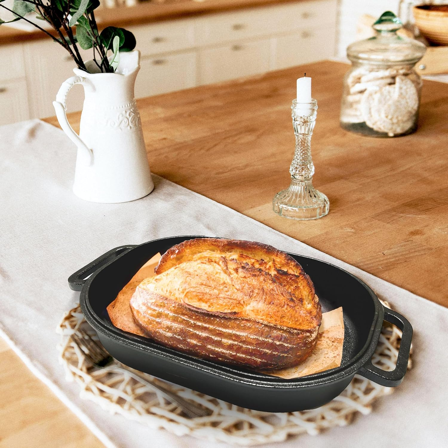 Cuisiland Large Heavy Duty Cast Iron Bread & Loaf Pan - a Perfect Way for Baking image number 2