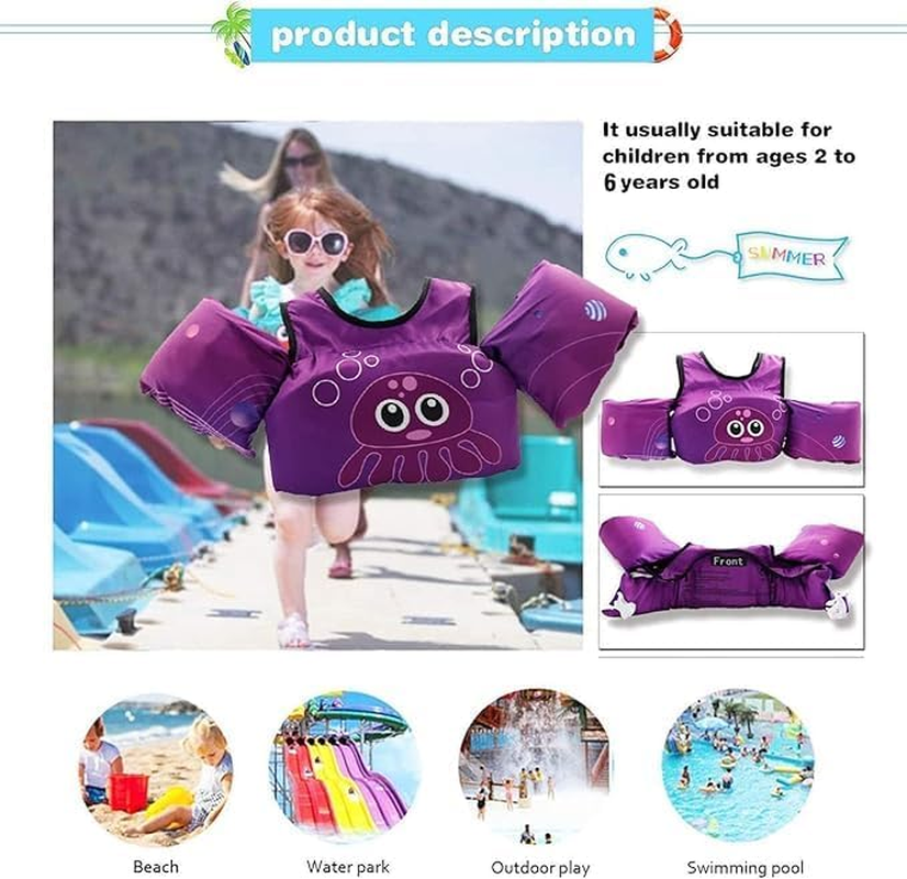 Children'S Swim Vest, SUIJIEEN Children'S Armband Life Jacket, Kids Floaties Baby Floatation Armband Swimming Training Aids for Boys/Girls 2 to 6 Years, 10 to 25 Kg image number 2