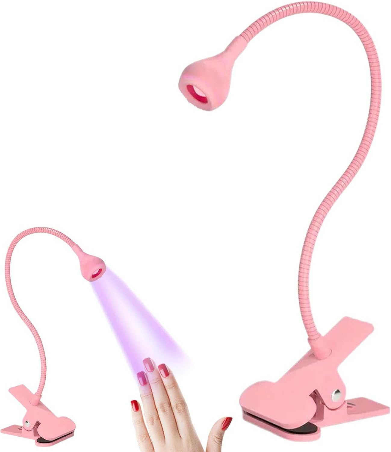 Huayeex Gooseneck UV Lamp for Gel X Nails - Gooseneck LED Nail Light for Gel Nails, Clamp Nail Lamp,Small USB Portable Manicure Dryer Nail Accessories for Home Salon, Fast and Even Curing