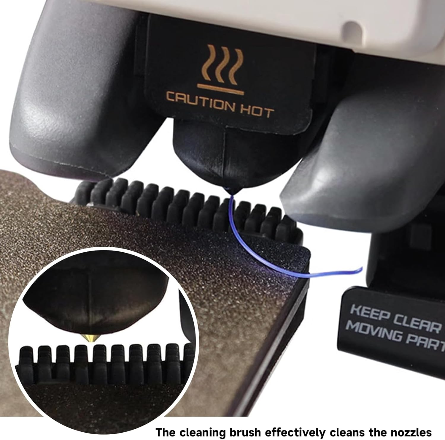 6PCS 3D Printer Accessories Nozzle Brush Replacement Kit - Hotbed Mounted Silicone Wiper Cleaning Nozzle Brush 3D Printer Accessories Hotbed Mounted Cleaning Tool ONLY for A1 Mini image number 2