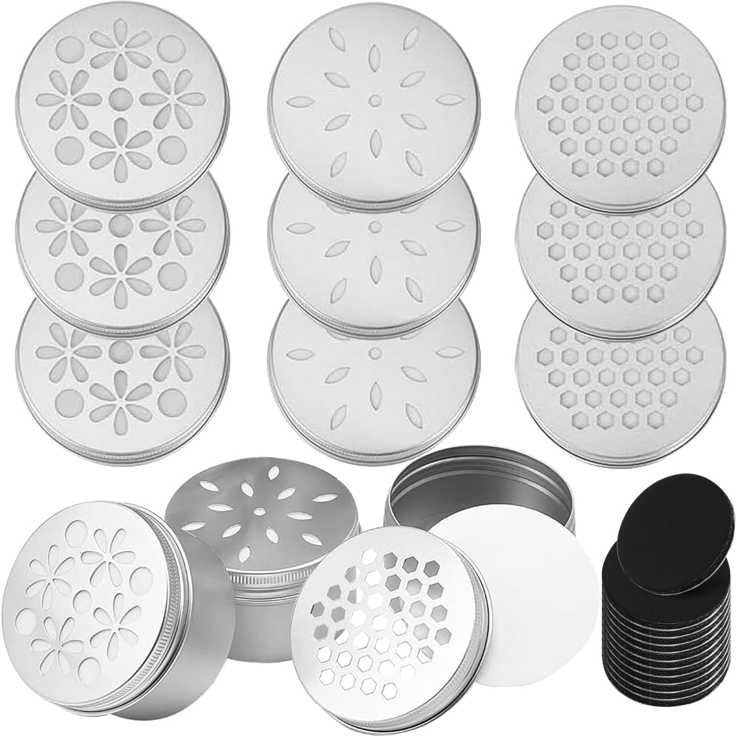 IONPSHG Dog Scent Work Tins,12Pcs Dog Scent Training Kit, Dog Scent Training Box Police Dog Nose Work Containers round Smell Training Canisters Aluminum(Silver) image number 1