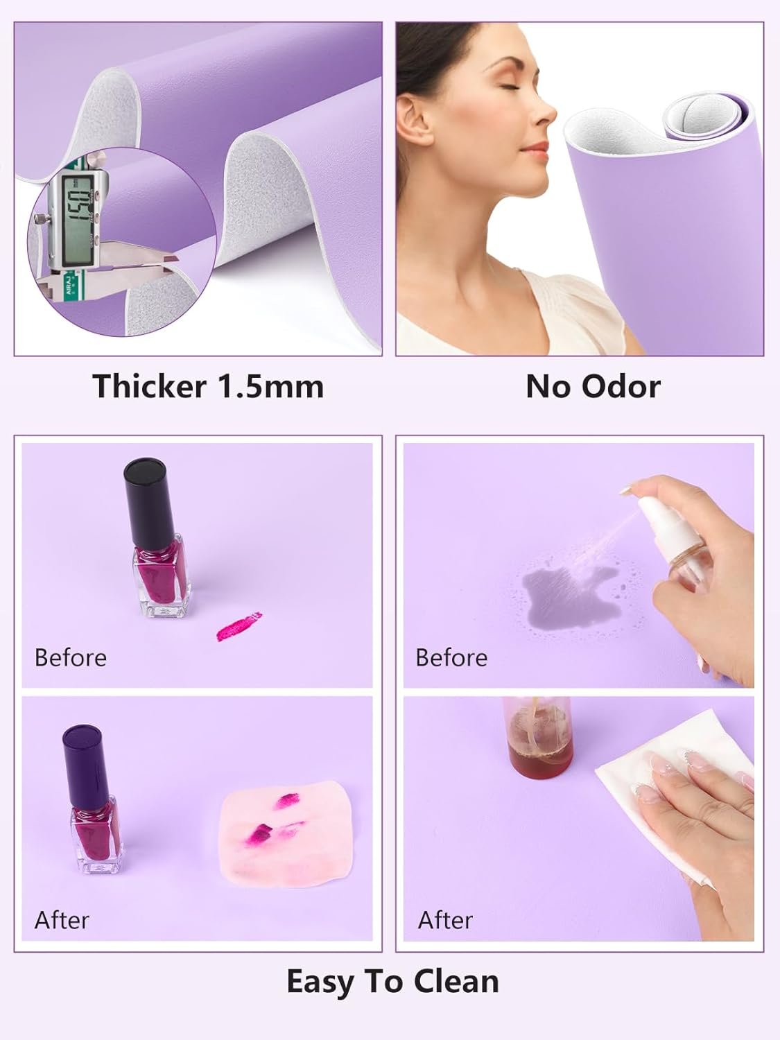 (MAT ONLY) Nail Art Table Mat, Nail Arm Rest Pad for Acrylic Nails, Soft Microfiber PU Leather Nail Mat for Table, Foldable Nail Hand Rest Pillow Manicure Pad, Acrylic Nail Desk Mat for Nail Cushion image number 5