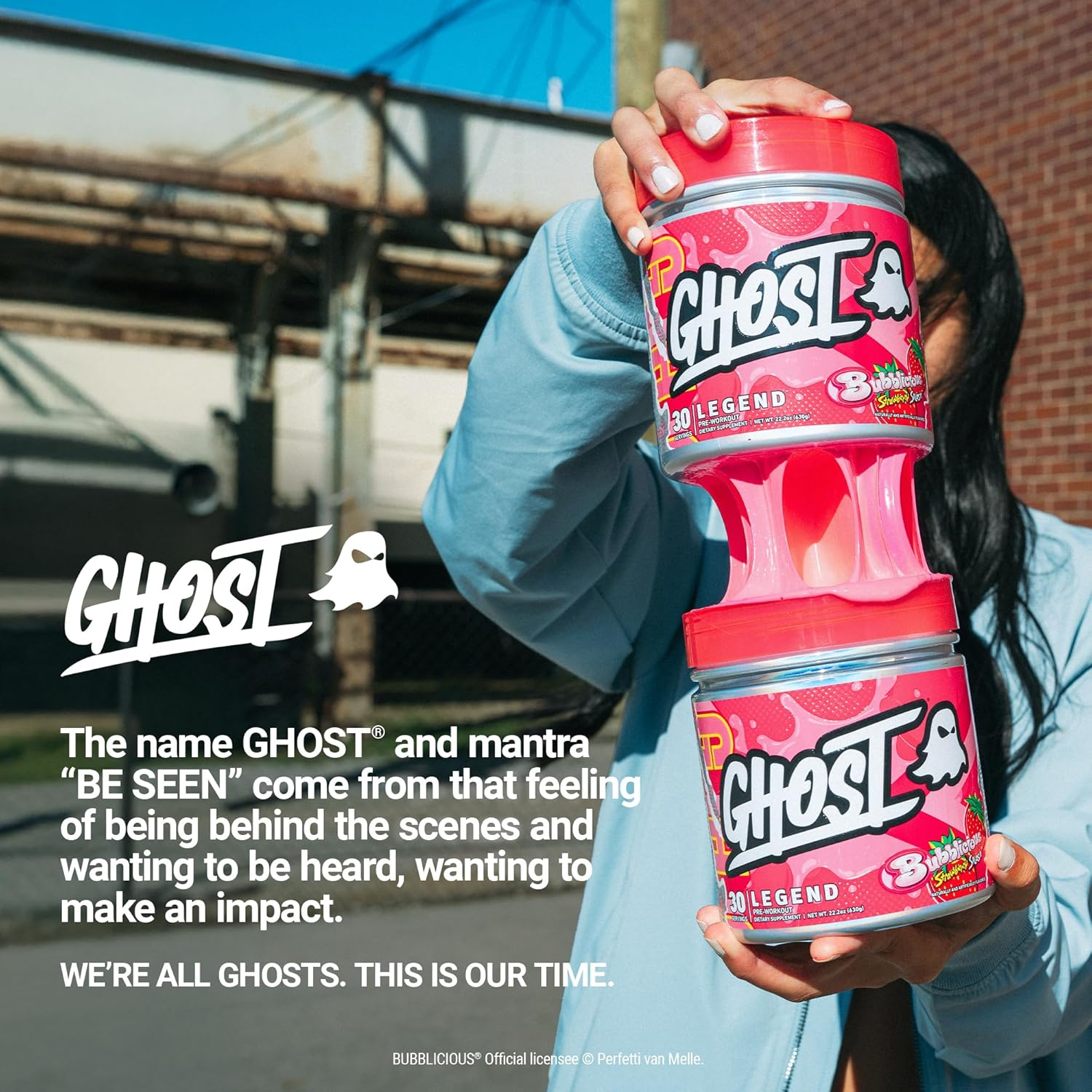 Ghost Lifestyle Legend V4 Bubbilicious Strawberry Splash Pre-Workout Powder 30 Servings image number 1