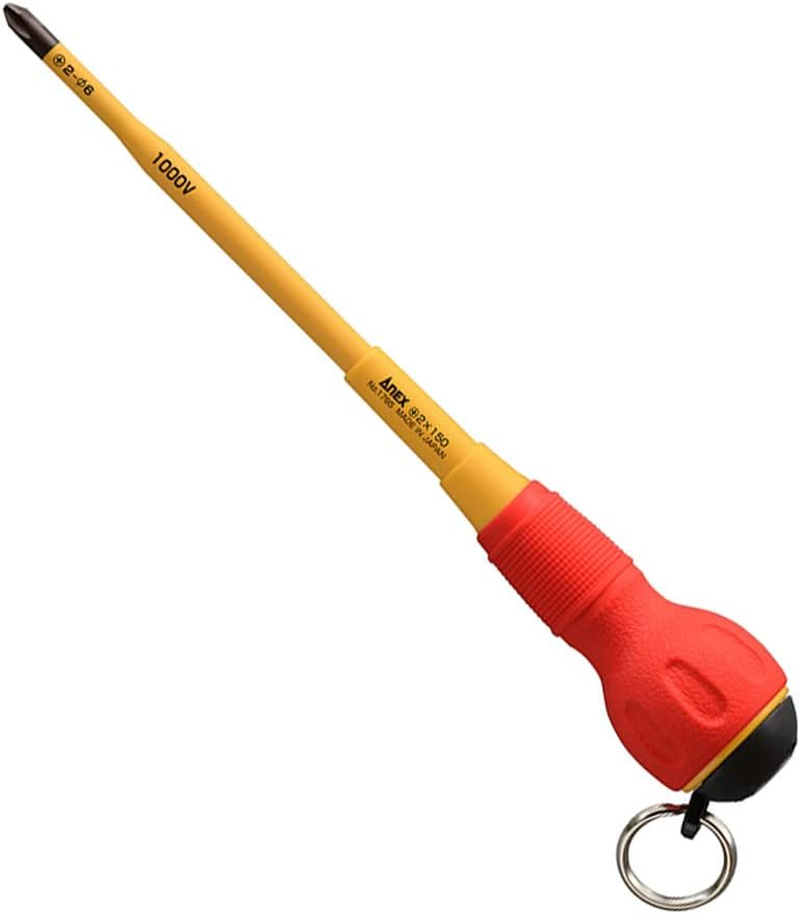 ANEX Driver Insulated 1000 V Compatible, Fall Prevention, Slim Tip, Electrical Work -6 X 150 No. 1785 image number 2