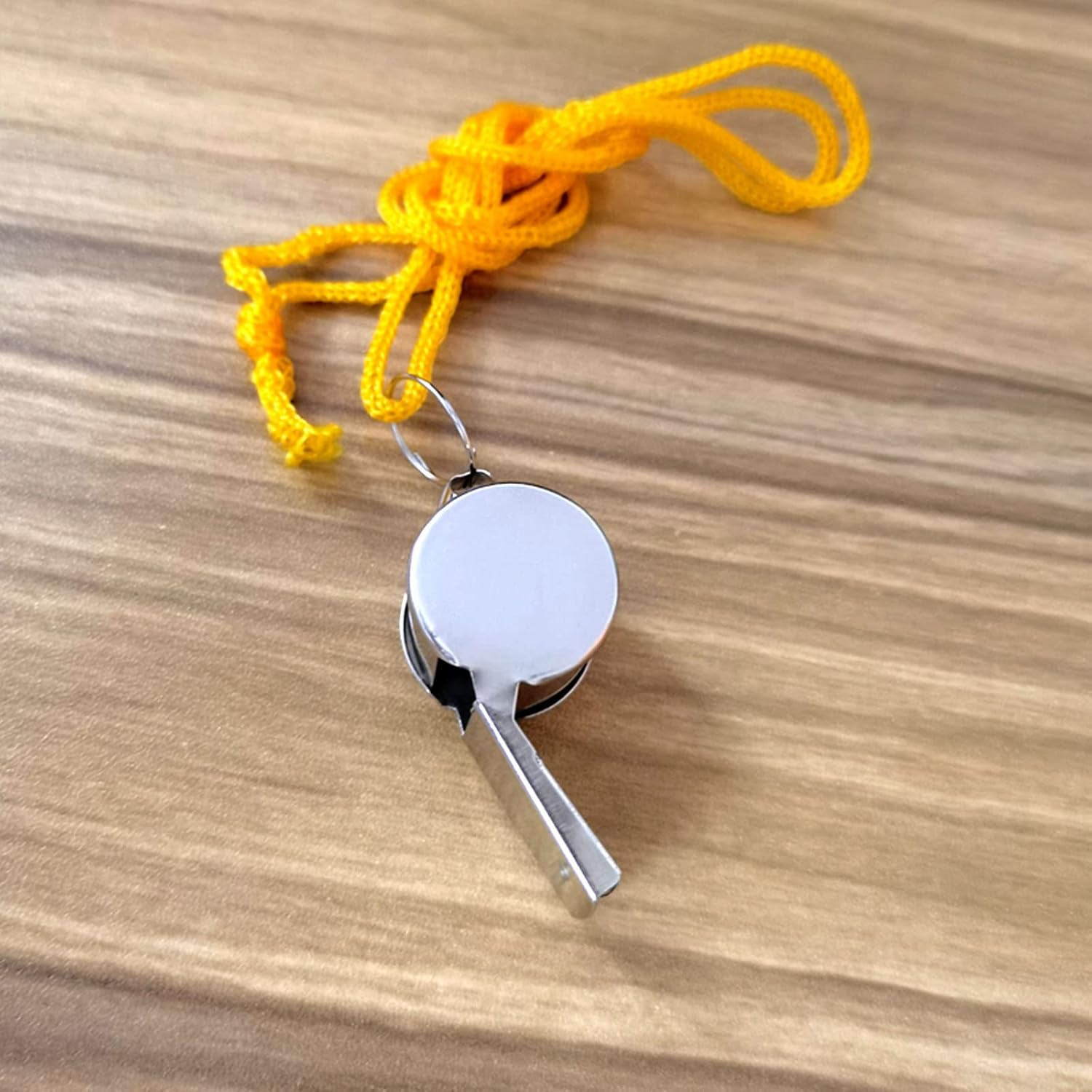 Medsuo 2Pcs Stainless Steel Sports Whistles with Lanyard, Loud Crisp Sound Whistle for Sports Lifeguards Survival Emergency Training image number 3