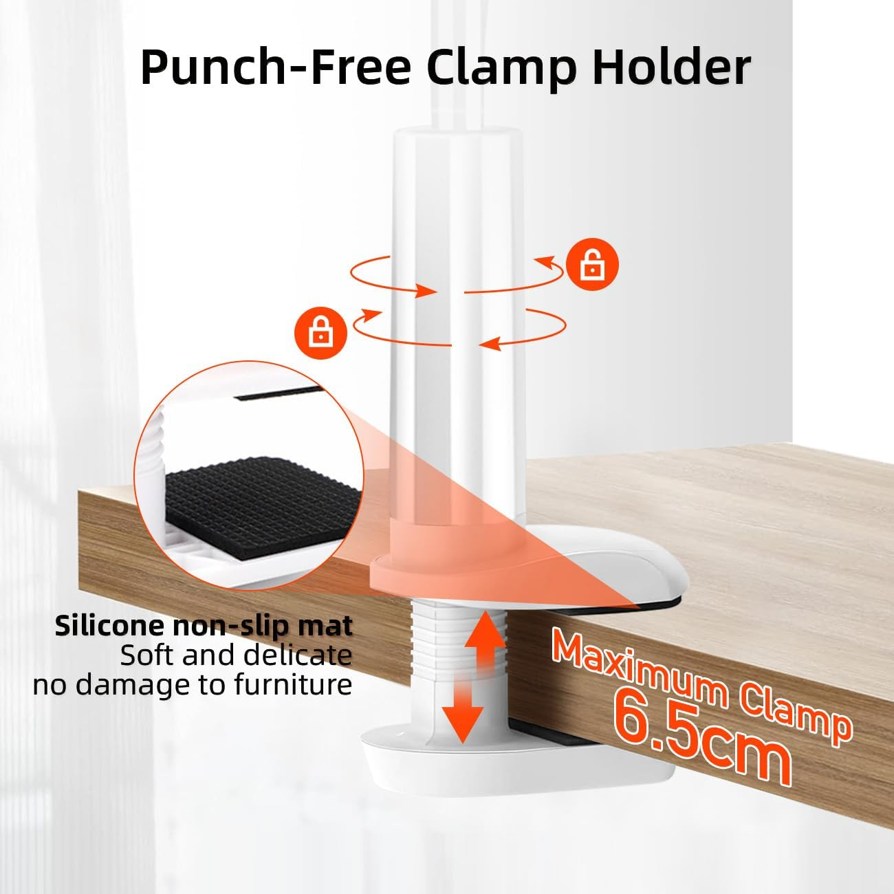 Baby Monitor Holder,0.5M Baby Monitor Camera Bracket,No Drilling Required,Universal Adjustable Gooseneck Mount,Compatible with Arlo,Hello Baby & Most Monitor Cameras with 1/4 Screw image number 4