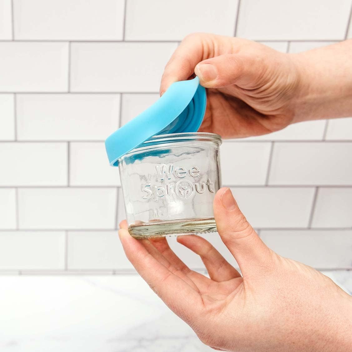 Weesprout Glass Baby Food Storage Jars W/Lids (4 Oz, 12 Pack Set) Snack, Puree, Reusable Small Containers, Breast Milk, Fridge or Freezer, Microwave & Dishwasher Safe, Essential Must Have for Infants - Matte Variety image number 3