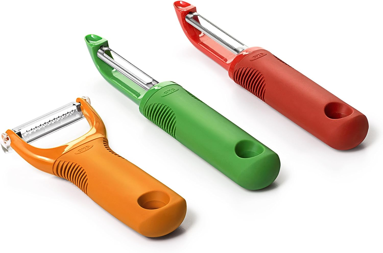 Oxo Good Grips 3-Piece Peeler Set, Stainless-Steel, Green/Orange/Red, 10-Inch, Multi, 0719812033761 - 3-Piece Peeler Set, Green/Orange/Red image number 1