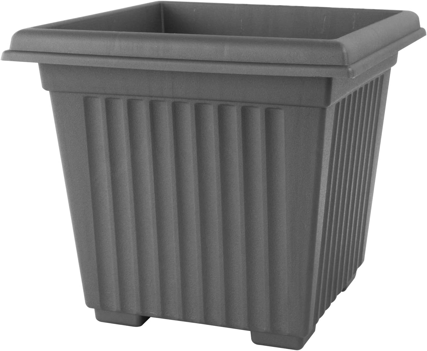Home Leisure Rectangular Fluted Water Saver Planter, 280 Mm Size, Charcoal