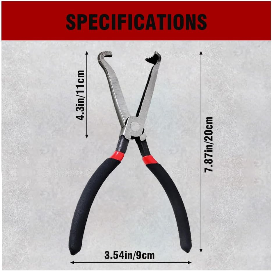 Electrical Disconnect Pliers,Long Spark Plug Disassembly Pliers,Electrical Connector Pliers Automotive Tool for Push Tab Style Plugs(Red) image number 1
