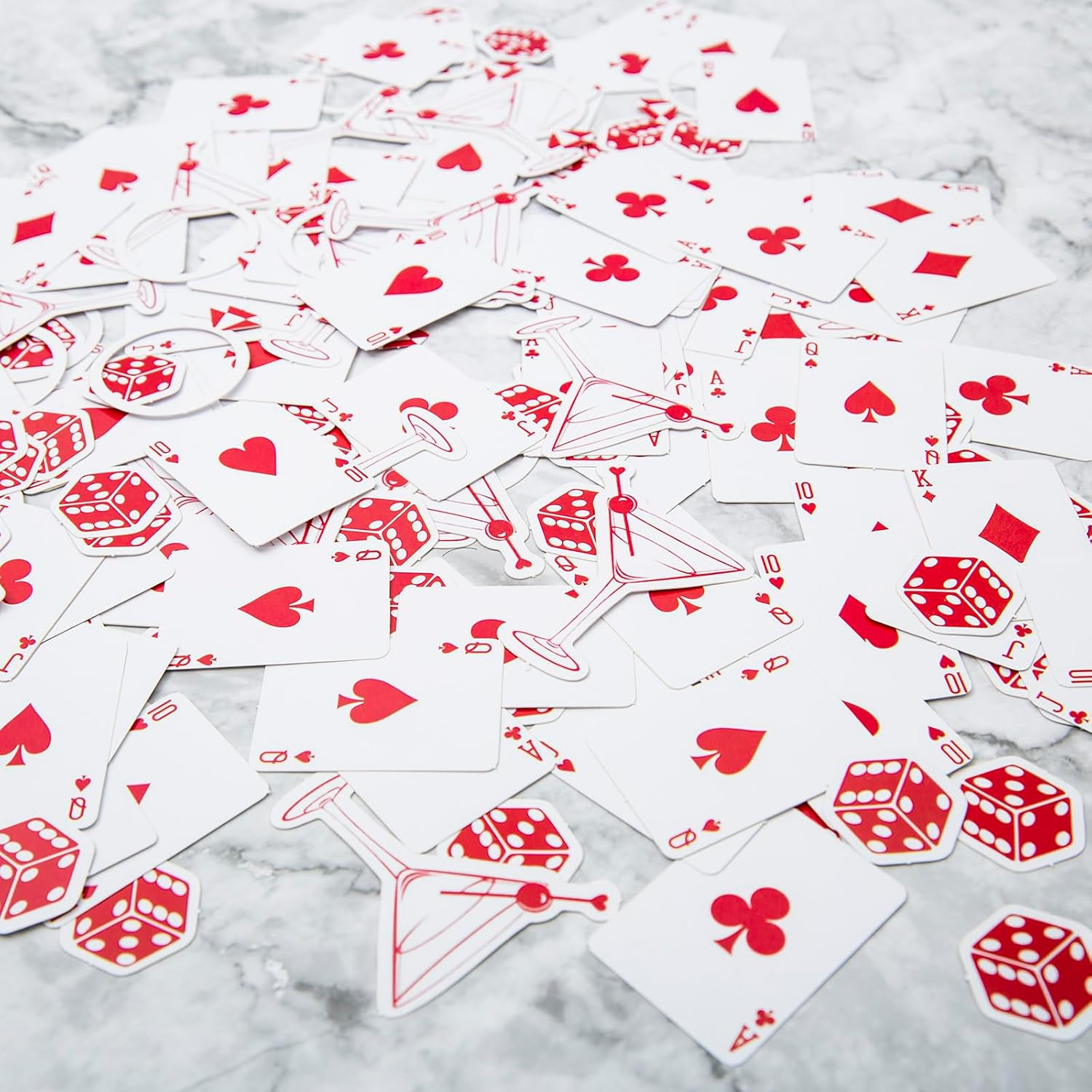 200Pcs Lucky in Love Bachelorette Confetti, Vegas Bachelorette Party Decorations, Las Vegas Shower Confetti,Casino Party Decor, Poker Dice Theme image number 1