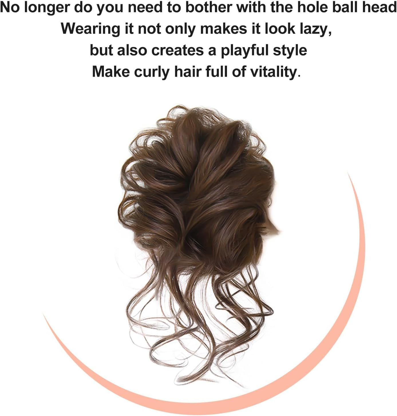 Curly Hair Buns,Synthetic Messy Claw Clip Hairpiece,Hair Cover for Women Accessories (Light Brown) (Light Brown) image number 2