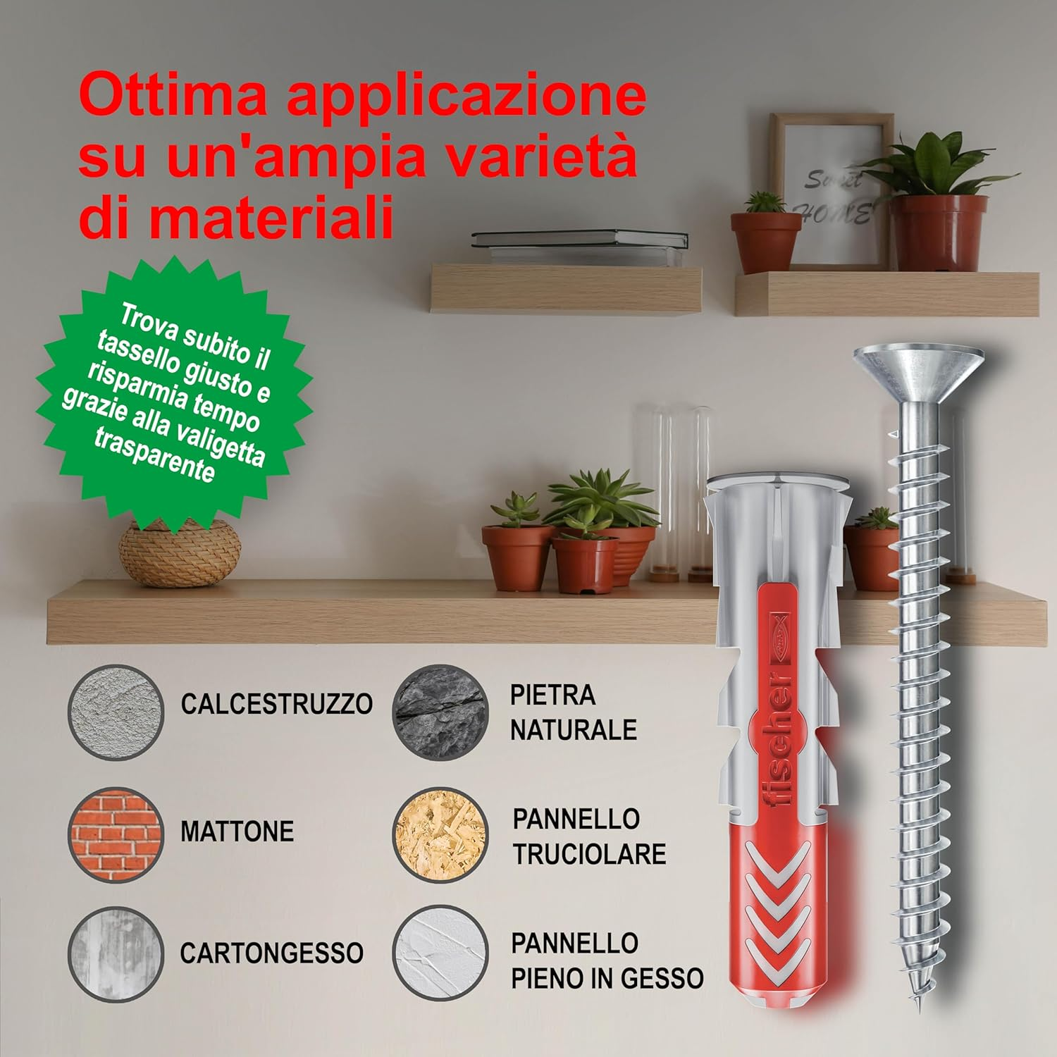 Fischer 544546 Duopower Universal Dowels Kit with Screw, &lrm;Transparent image number 5