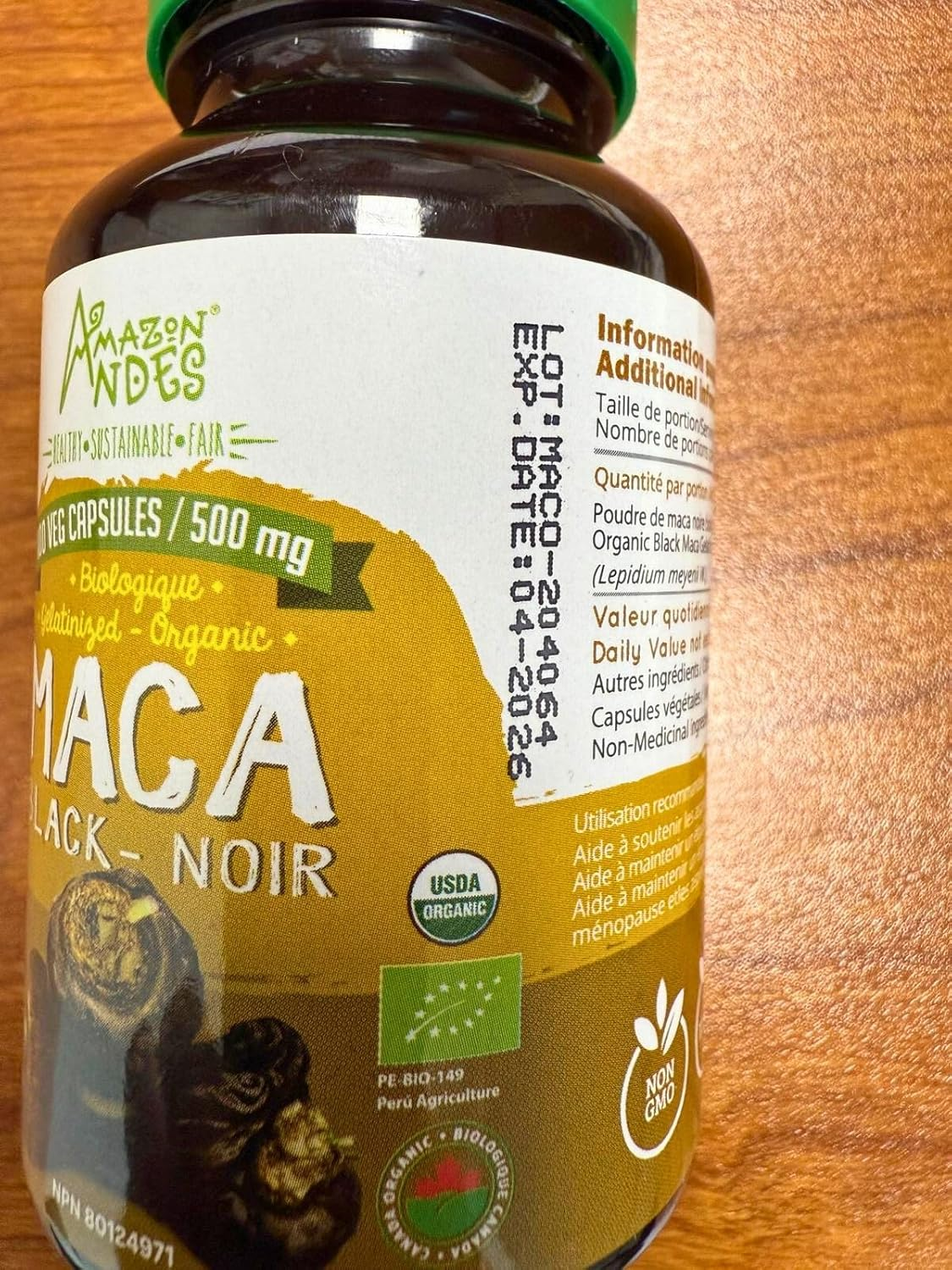 Black Maca Root Capsules Organic for Men | 1500Mg per Serving | 100 Vegan Capsules | Peruvian Supplement for Energy, Stamina & Vitality | Non-Gmo, Gluten Free, Gelatinized | Amazon Andes image number 2