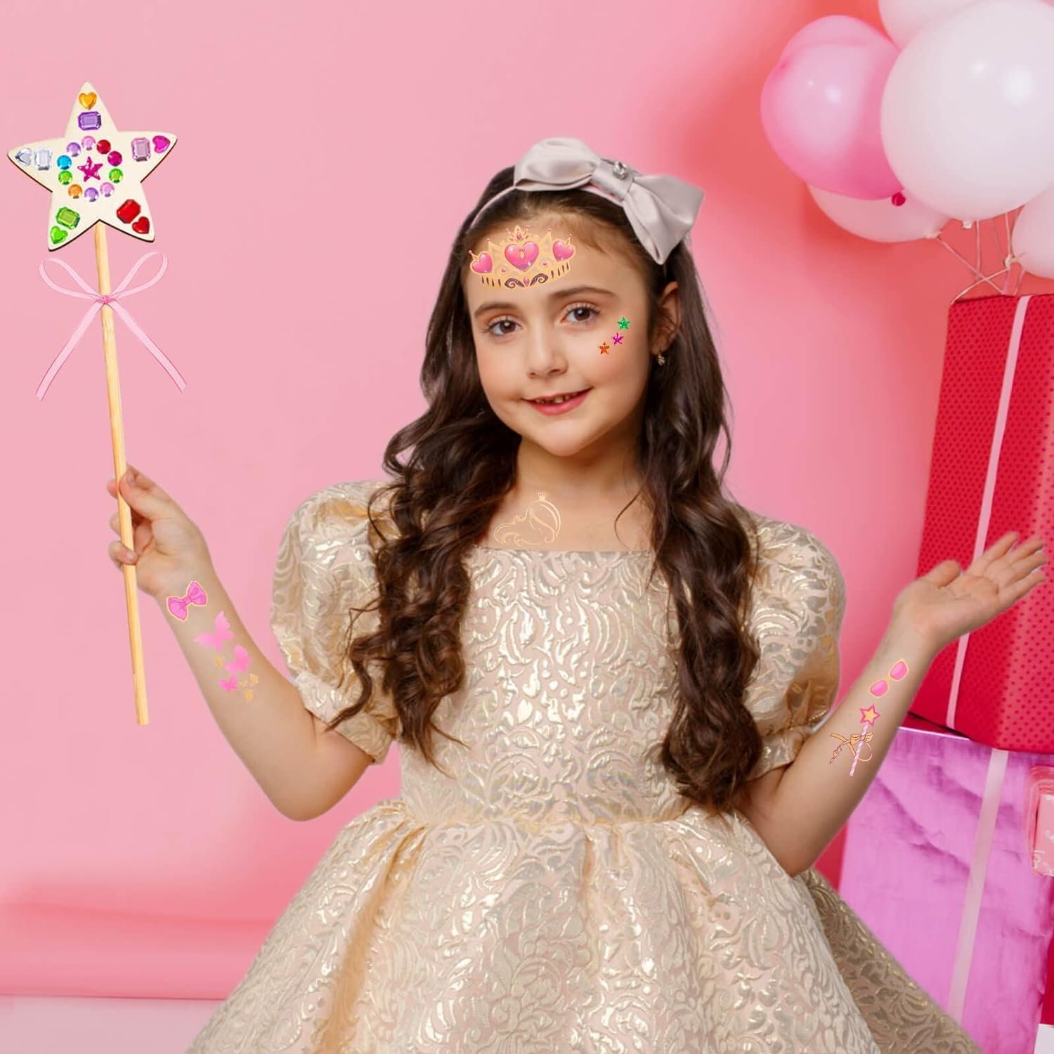 40Pcs Princess Fairy Wand Kit, Wooden DIY Fairy Wand Making Kit for Girls, Fairy Wand for Birthday Gifts Party Supplies image number 2