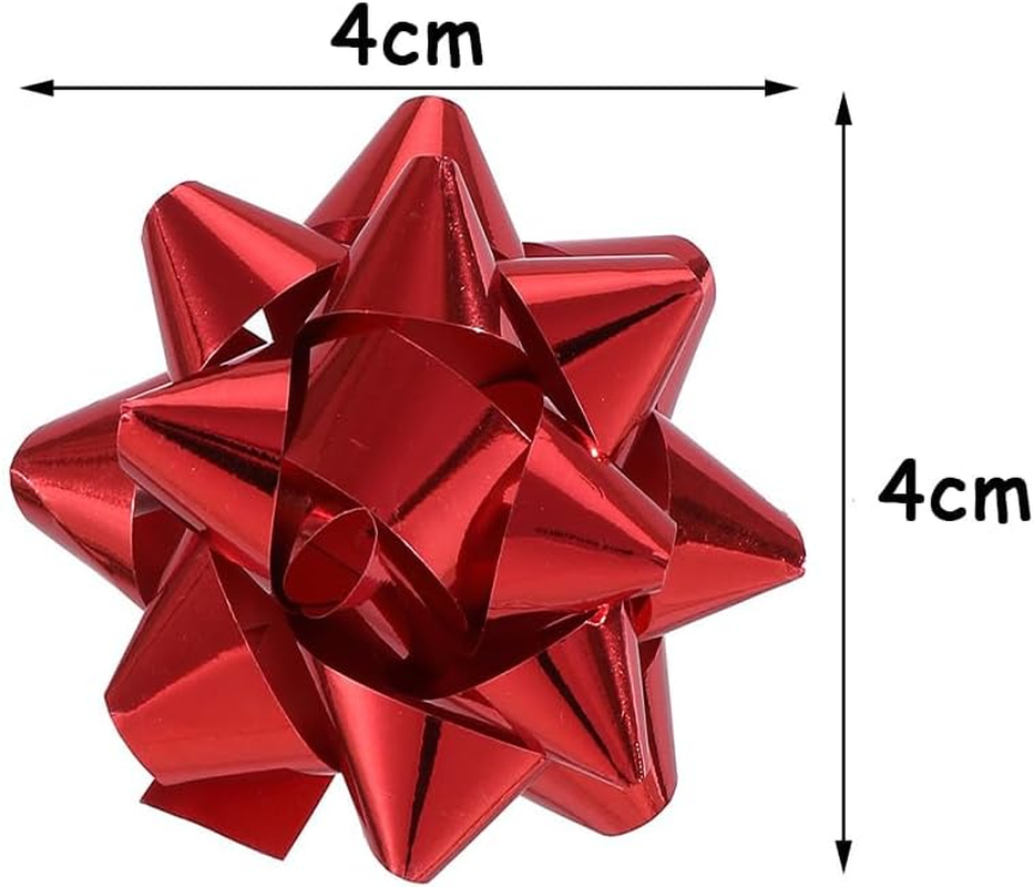 10 Pcs Red Plastic Gift Bows Christmas Decorative Bows Self Adhesive Gift Bows for Presents Christmas Birthday Holiday Party Favors Decorations image number 2
