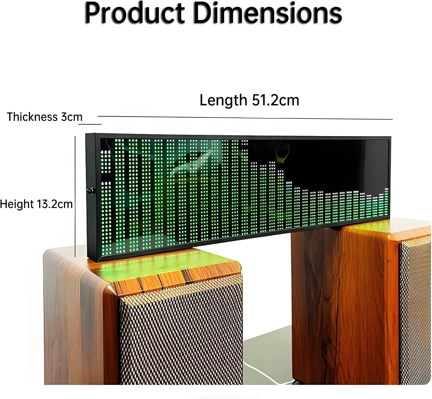 LED Music Spectrum Indicator, RGB Audio Level Music Spectrum Analyzer with 4 Frequency Ranges and 36 Display Modes, Voice Control + Line Control, Support 5 Clock Settings, for Car, Studio, Home image number 3