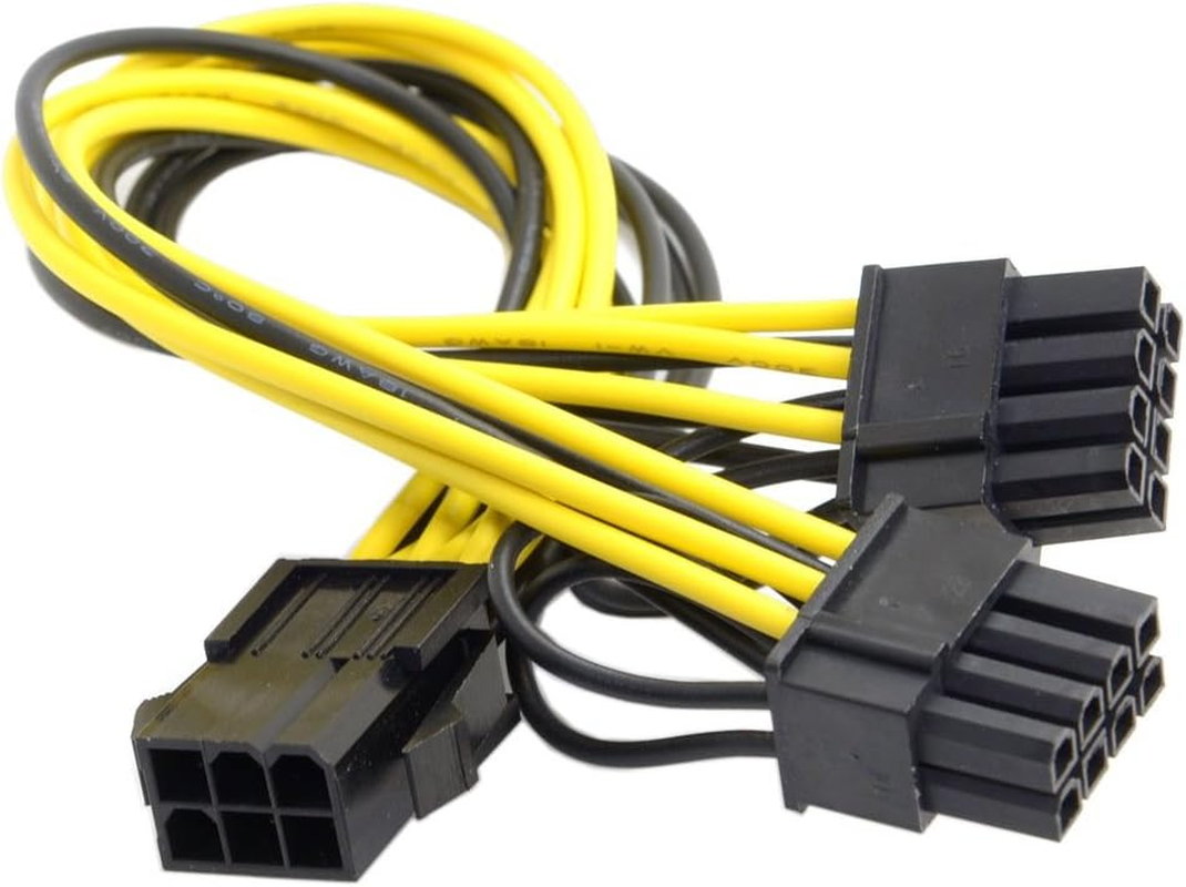 Cablecc PCI-E PCI Express ATX 6Pin Male to Dual 8Pin & 6Pin Female Video Card Extension Splitter Power Cable - 6Pin To 8Pin*2 image number 4