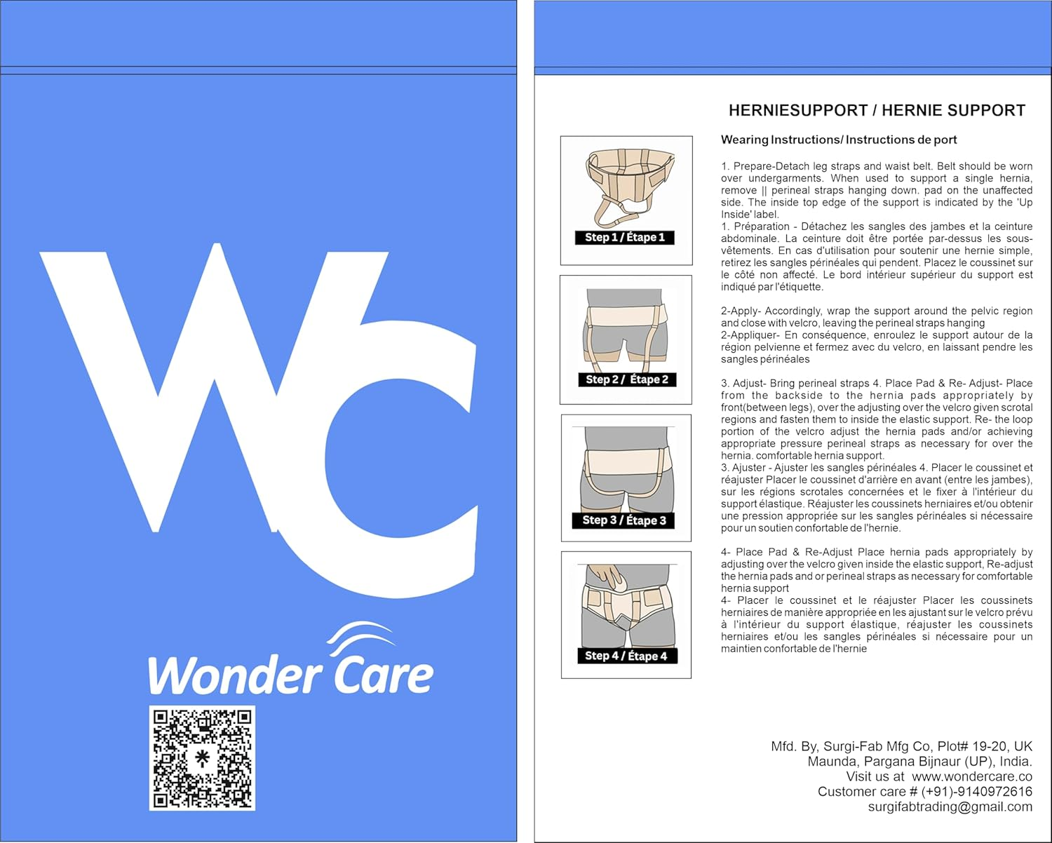 Wonder Care Inguinal Hernia Support Post-Surgery. Pain Relief Truss Brace for Double Inguinal or Sports Hernia with 2 Removable Compression Pads & Adjustable Groin Straps-Large image number 1