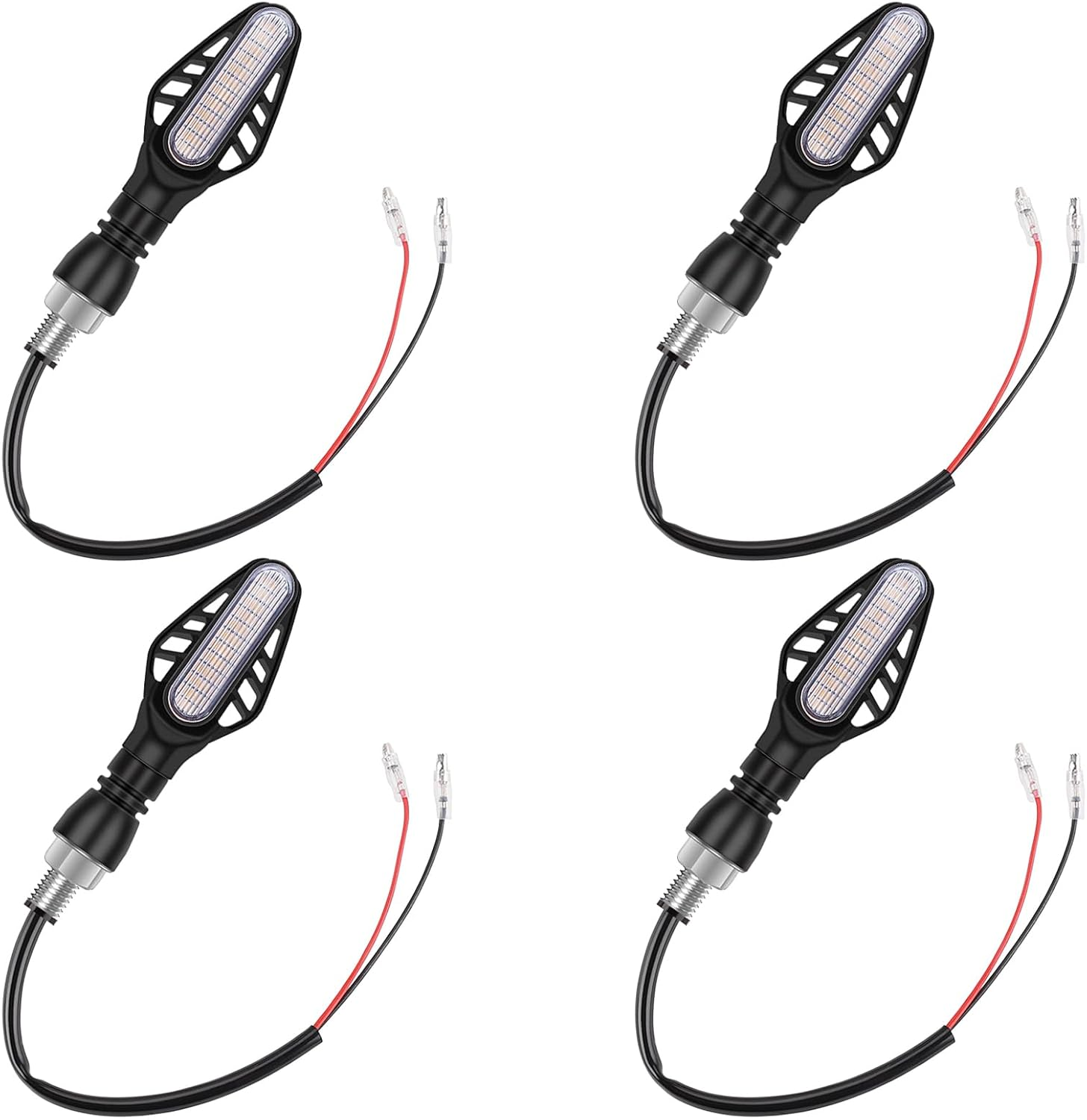 Kinstecks 4PCS Mini Motorcycle Indicators Flowing Turning Indicators Turn Signal Lights 12LED 12V for Motorcycle Motorbike Scooter Quad Cruiser Harley Kawasaki Yamaha Suzuki off Road image number 2