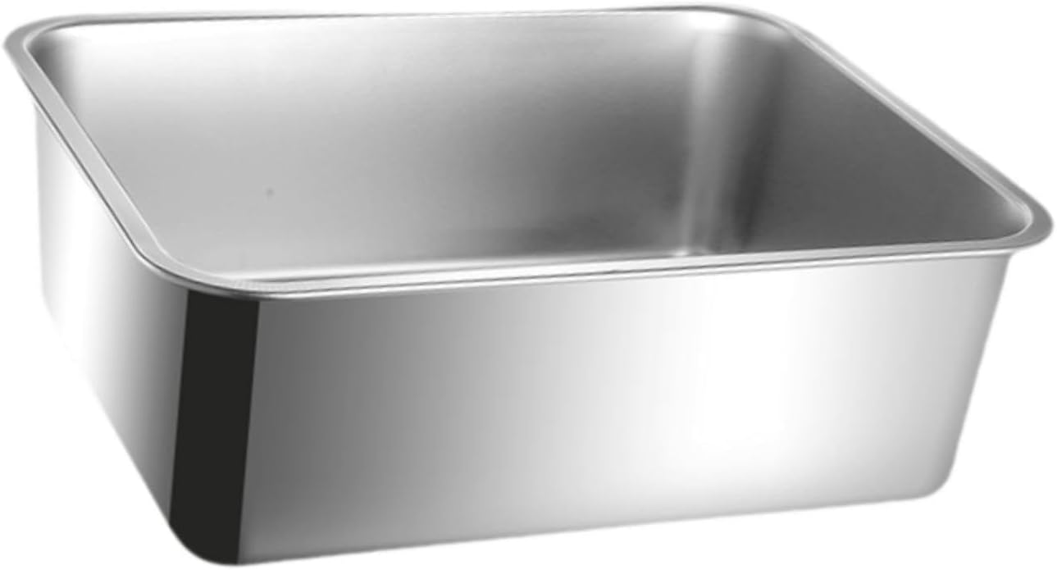 MYCENSE Stainless Steel Cat Litter Tray for Kittens with High Sides and Easy Cleaning, Height 15Cm image number 1