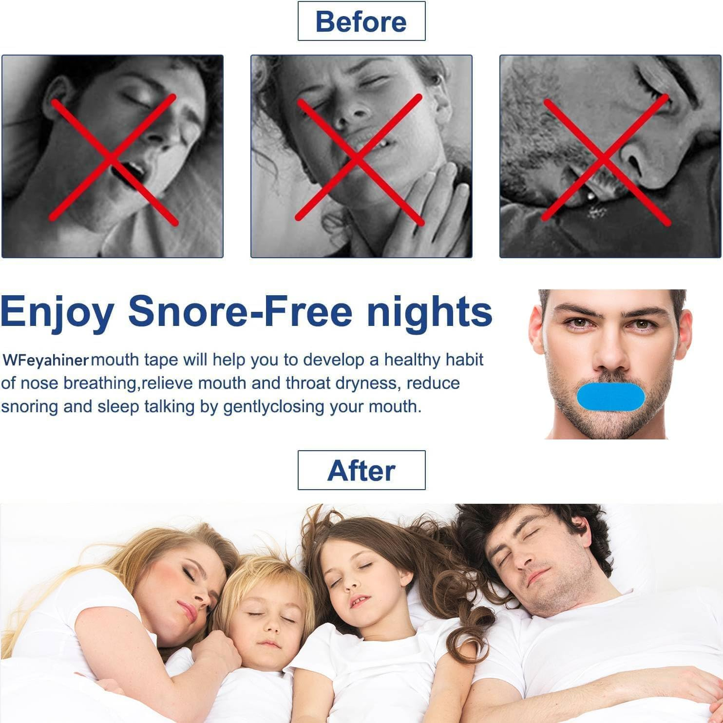 Mouth Tape for Sleeping, 40 Pcs anti Snoring Sleeping Tape, Cotton Mouth Strips for Better Sleep, Snore Tape, Improves Sleeping and Wellbeing image number 3