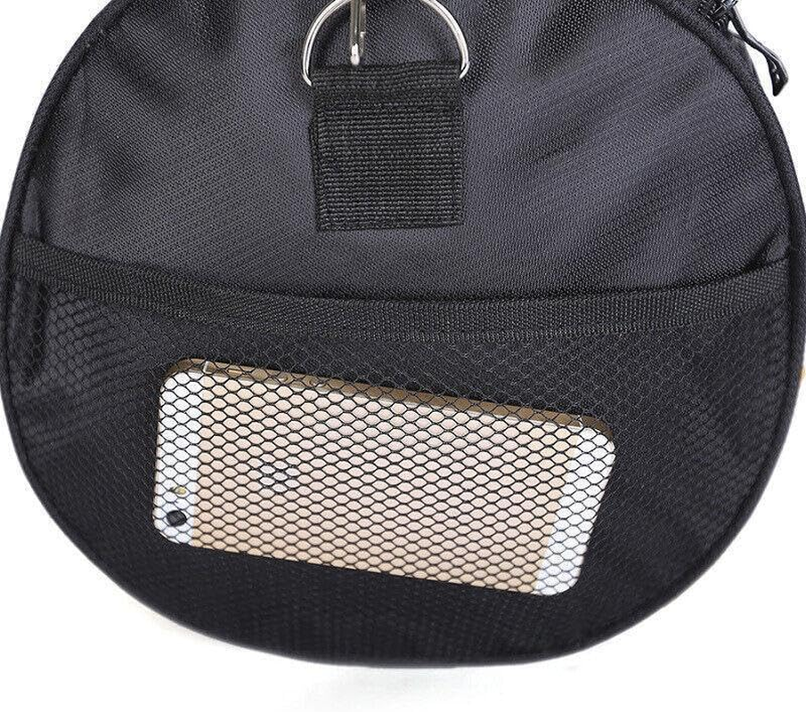 AIMALL Gym Duffle Bag Waterproof Taekwondo Travel Duffel Bag Outdoor Large Size Black, Durable Nylon & Polyester, Casual Style, Side Pockets, 17.7X9X9In