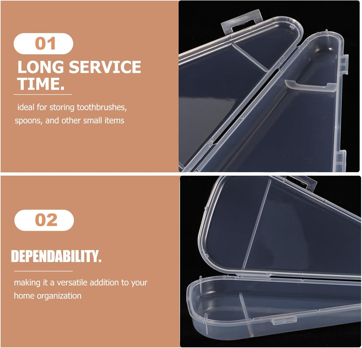 Zerodeko 5Pcs Versatile Pp Toothbrush Organizer Toothpaste Storage Box Travel Toothbrush Container Boys and Girls Keepsake Box Bathroom Organizer image number 3