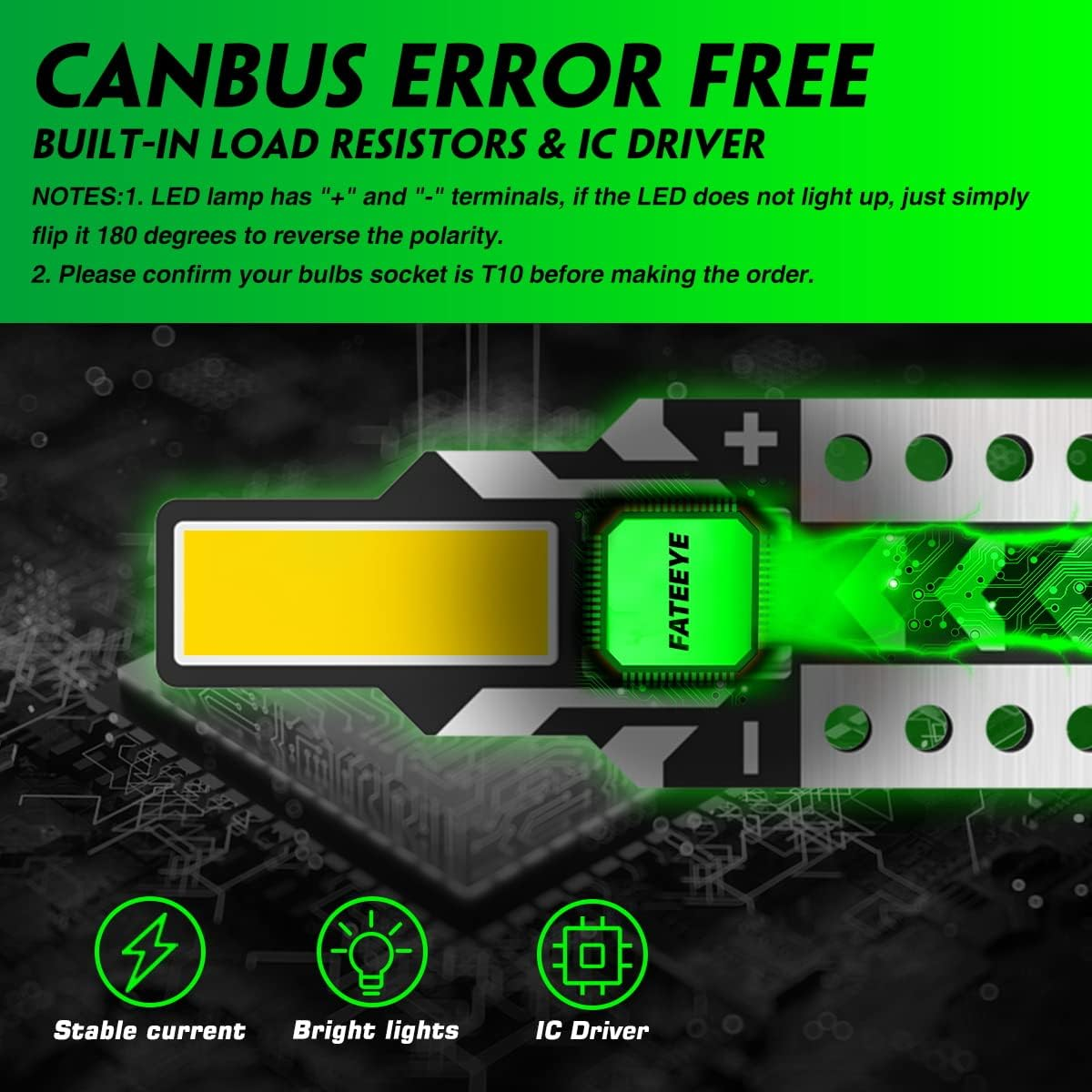 194 LED Bulb, 168 W5W 2825 LED Bulb 6000K White Super Bright Replacement for License Plate Light, Dome Light, Map Light,Courtesy Light (Pack of 10) image number 5