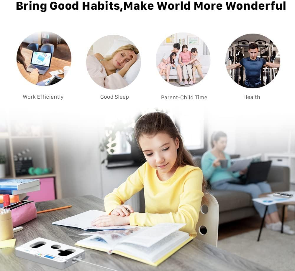 Ixtra Cell Phone Timer Lock Box for Android Samsung/Google/Iphone, Portable Self-Control Phone Timer Locker Smart Cell Phone Jail Lock Box with Timer for Kids Students Adults, White Cover image number 6