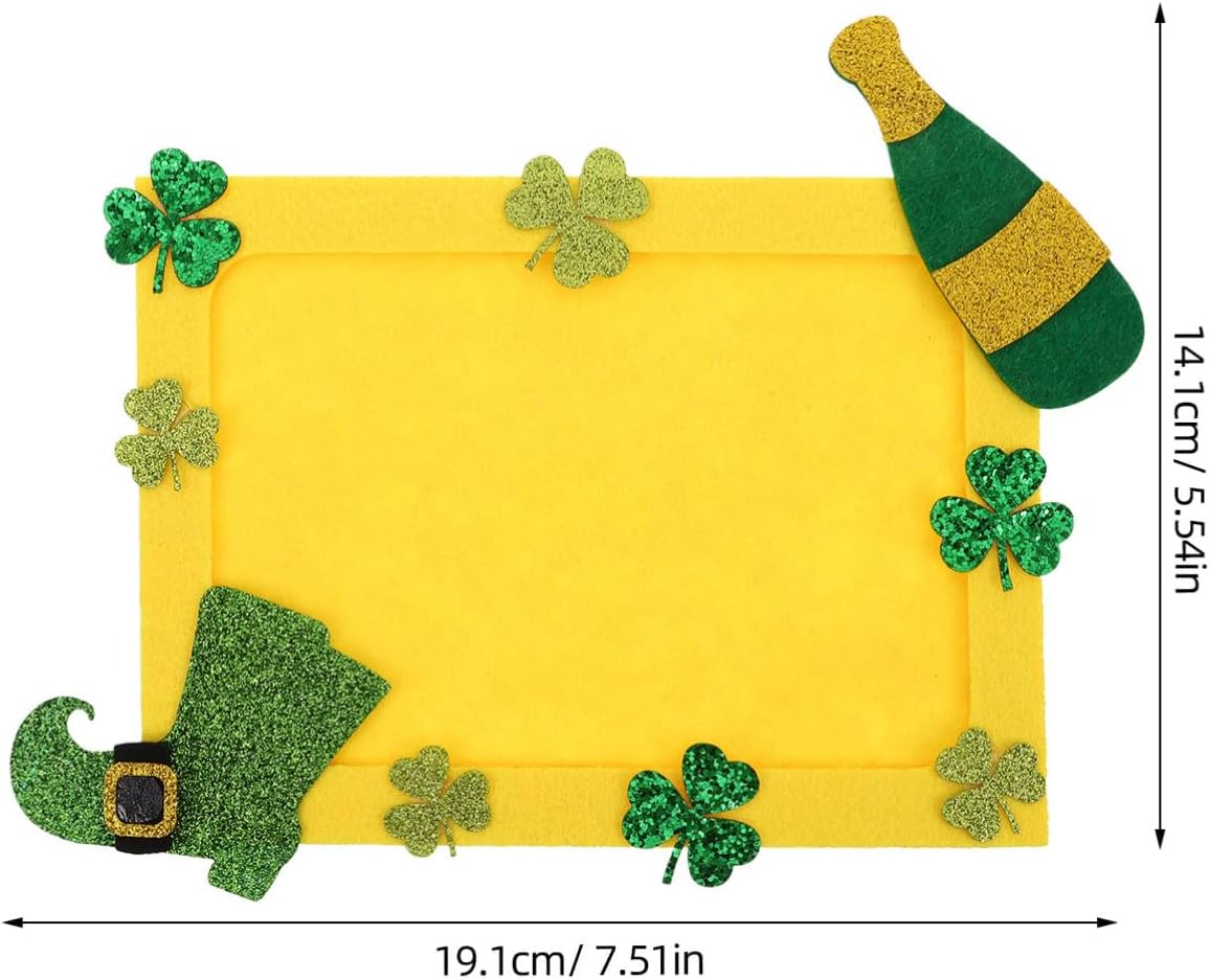 Abaodam Diy Photo Frame Shamrock Design St Patrick'S Day Decor Versatile Craft Picture Holder for Home Office image number 2