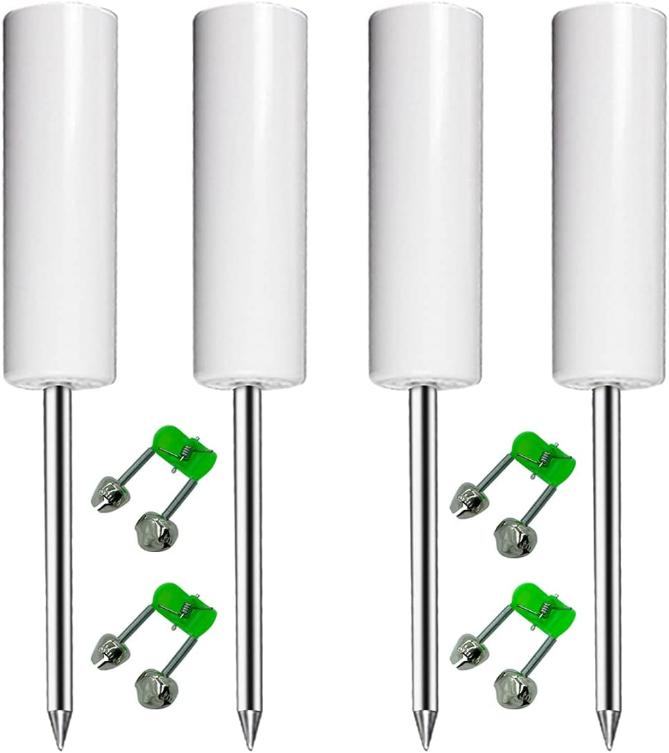 Fishing Rod Holder, 4 Pack Fishing Pole Holders Ground, Rod Holders for Bank Fishing, Beach Support Stand Reinforced PVC, 4 Free Alarm Bells image number 2