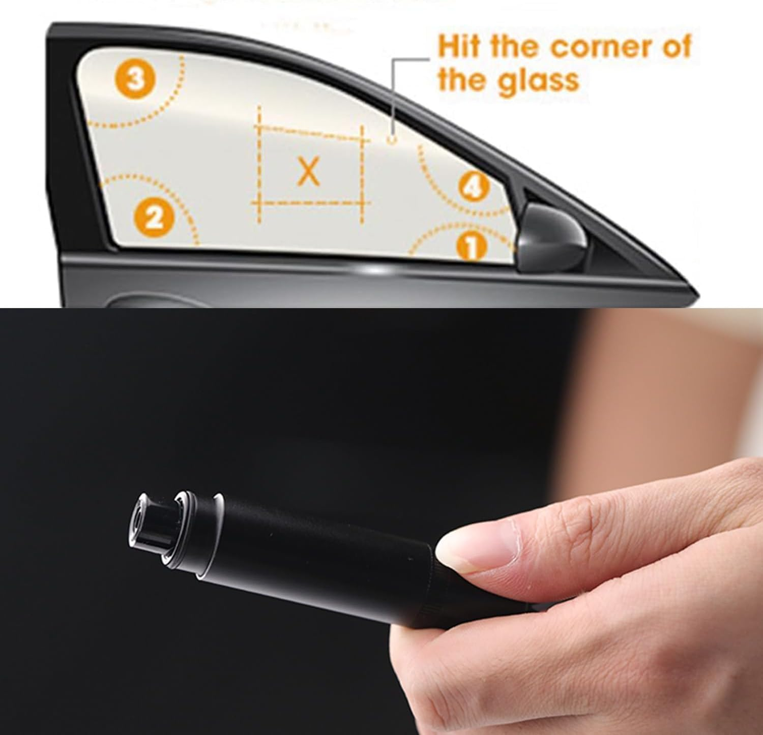 Kaoruo Car Safety Hammer &ndash; Emergency Window Glass Breaker & Seatbelt Cutter Rescue Tool for Auto Escape, Compact Emergency Escape Tool for Cars image number 2