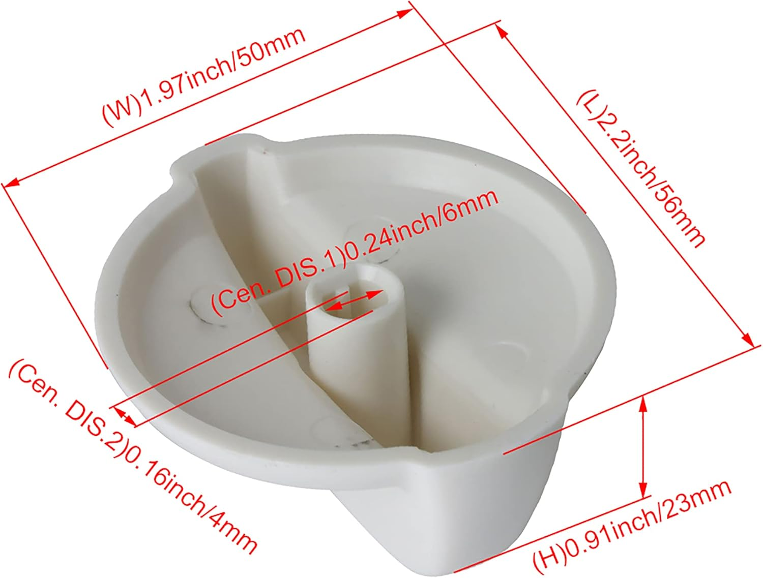 BQLZR 5.6X5X2.3Cm Stove Knob Replacement Accessories WB03T10282 Pack of 2 White image number 2