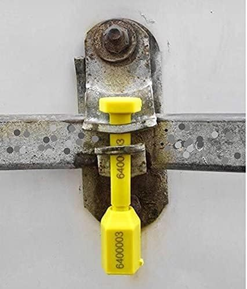 Bolt Seal 50 Pcs Shipping Seal with Print Progressive Numbering for Cargo Containers and Truck Trailers, Cargo Container Seals Yellow