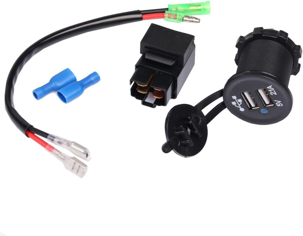 Motorcycle Dual USB Charger with Relay Battery Charger Compatible with Kawasaki Versys650 Versys1000 Ninja400 Ninja650 Versys 650 1000 X300 X650 Ninja 400 650 image number 4