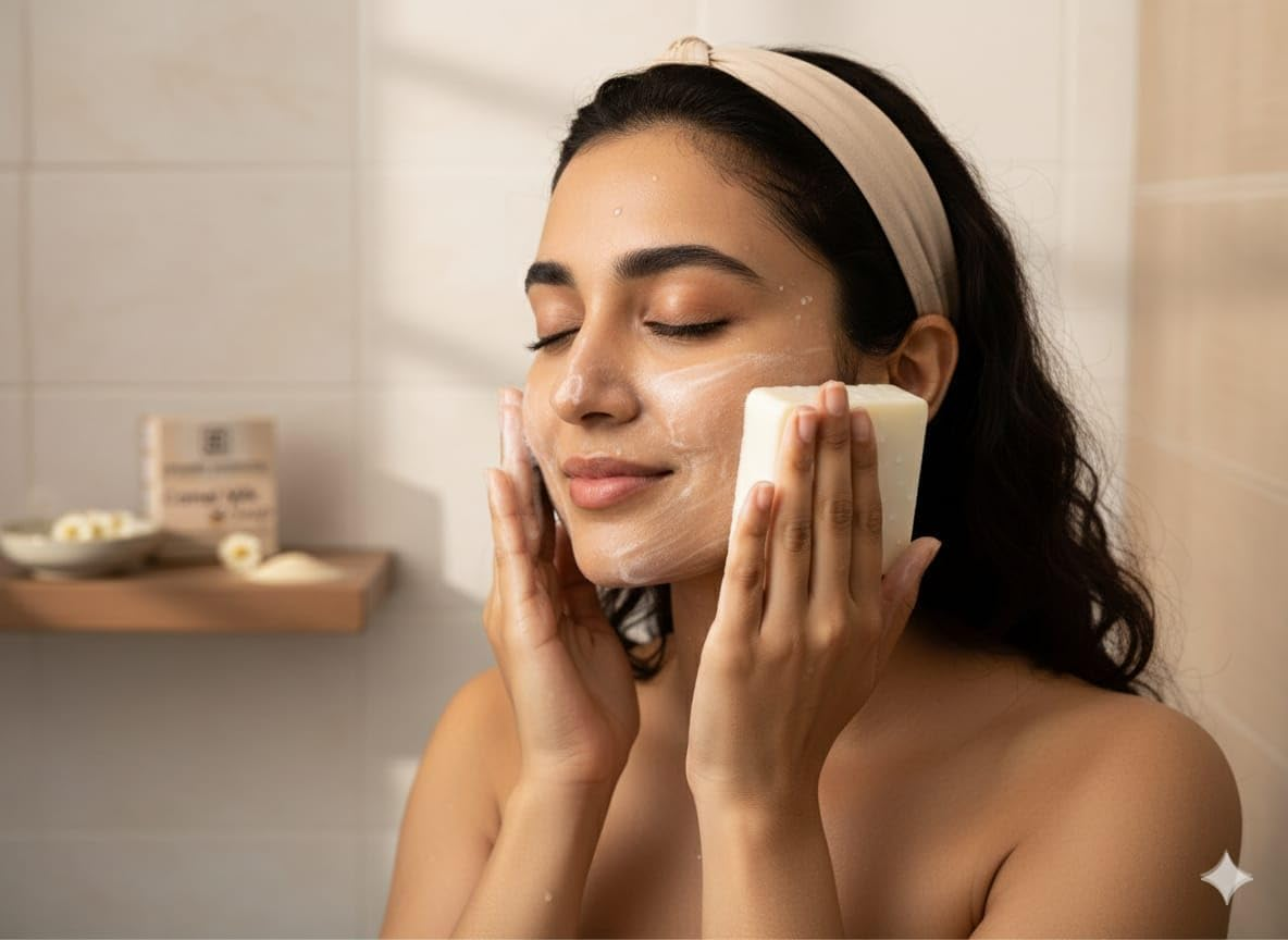 MANTRAMART Camel Milk Soap Bar &ndash; Gentle Cleansing with Natural Oils & Milk Protein | Nourishing, Creamy Lather for Everyday Use | Suitable for All Skin Types &ndash; 100G (Pack of 3) image number 1