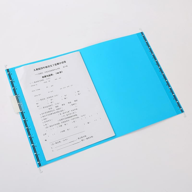 A4 Suspension File, 10 PCS Blue Polypropylene Filing Cabinet Suspension Files with Tabs and Card Inserts A4 Hanging Filing Folders for Office Organization Home Work image number 5
