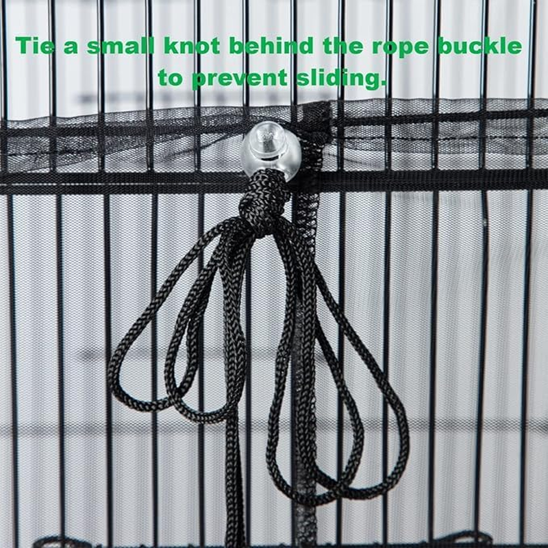 Auswalar 118 Inch XL Bird Cage Netting Seed Catcher Adjustable Bird Cage Skirt Seed Catcher Large Soft Breathable Mesh Bird Seed Catchers for Indoor round Square Cage image number 1