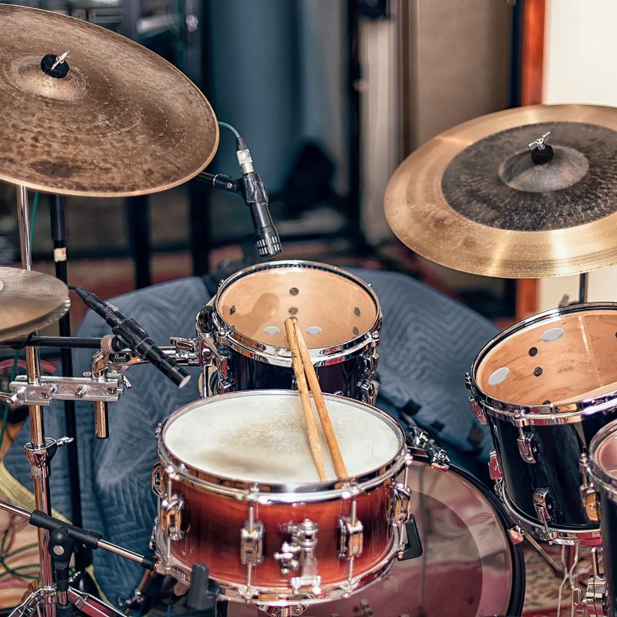 23 PCS Cymbal Replacement Accessories and 30 PCS Drum Dampeners, Sourceton Drum Cymbal Felt Pads, Soft Drum Damper for Drum Cymbal Sound Quality Control and Replacement image number 1