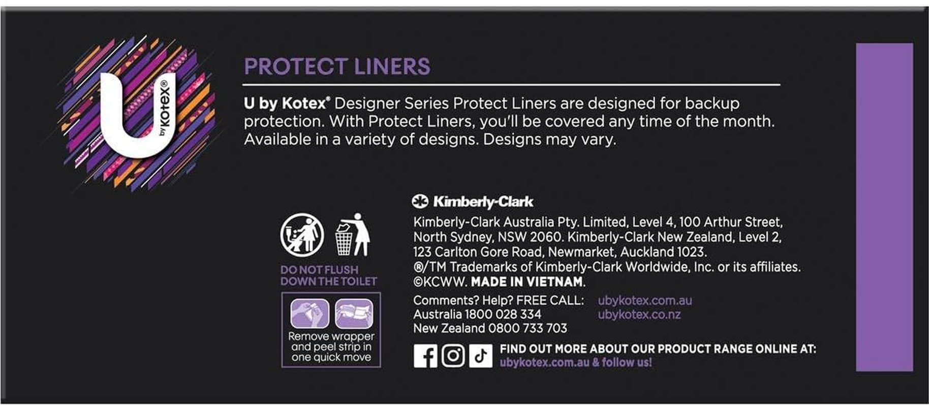 U by Kotex Standard Designer Protect Liner Pads (Pack of 30) image number 6