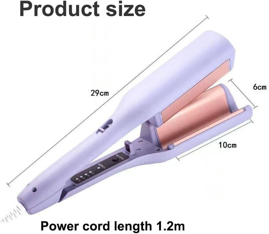 Hair Styling Tool with Negative Ionic Technology, 4 Gears Double-Sided Heating, French Curl 3D Curling Iron, 32Mm Curling, Long-Lasting Smooth Waves, for Travel & Home (Pink,European Standard) image number 4