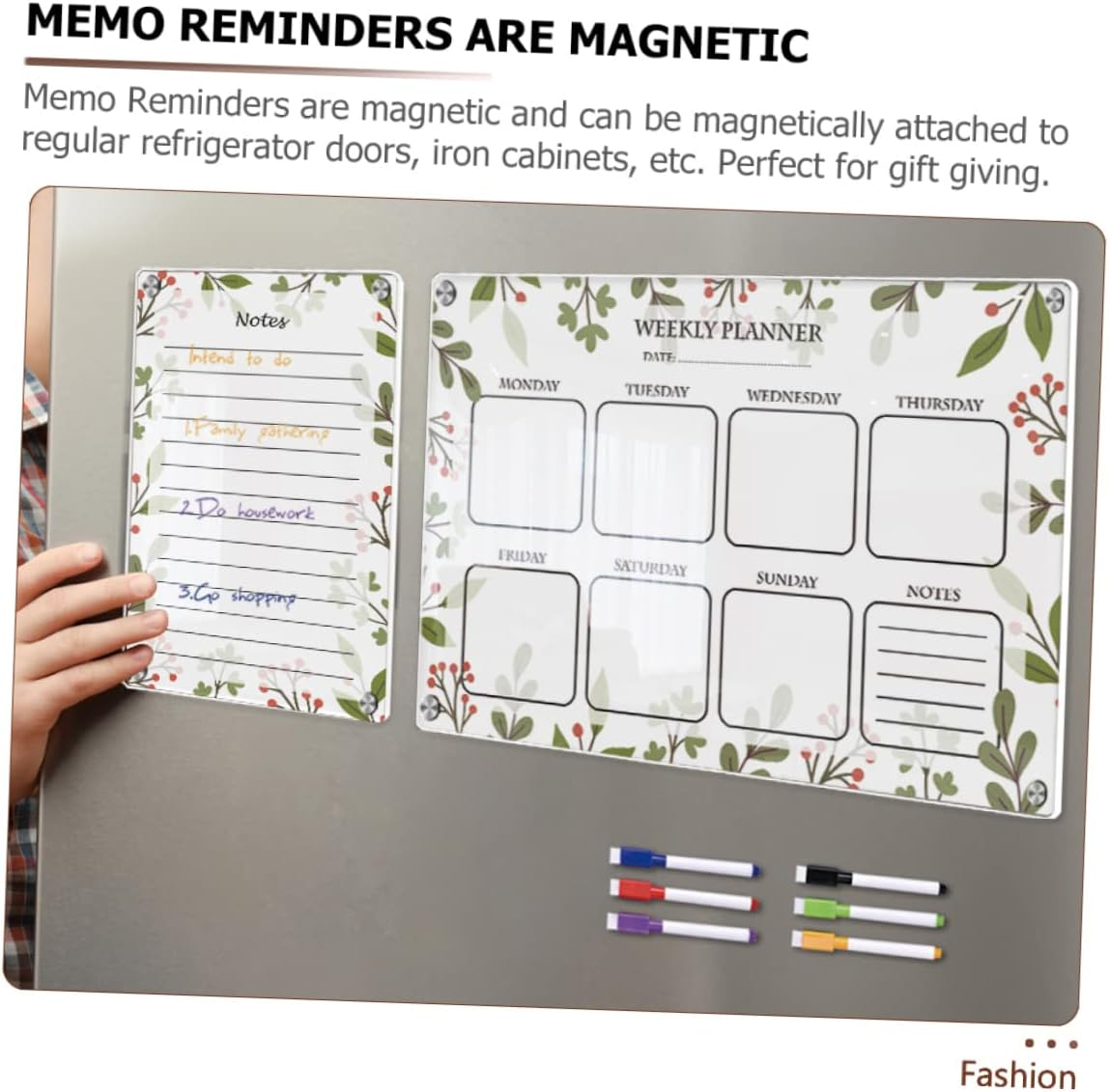 HAPINARY Erasable Magnetic Board for Fridge Weekly Calendar Planning Board Memo Board Perspex Magnet Dry Erase Kitchen Acrylic Magnetic Board Markers image number 6